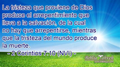 2 Corintios 7 10 NVI La Tristeza Que Proviene De Dios Produce