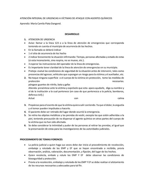 Aa Ev Actividad Ev Atencin Integral De Urgencias A V Ctimas