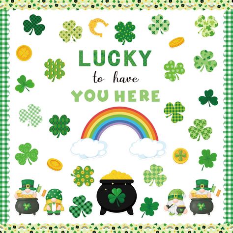 Amazon Kepeel St Patrick S Day Shamrocks Cutouts Bulletin Board