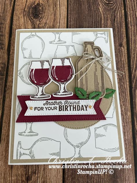 SU Brewed For You Wine Birthday Cards Beer Birthday Cards Stamped Cards