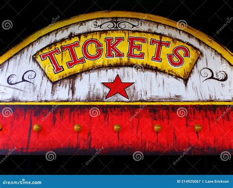 Old Ticket Booth At Carnival Or Circus For Fun Stock Image Image Of