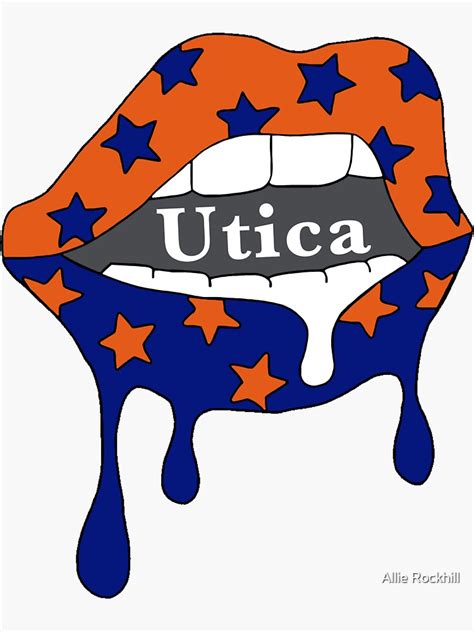 Utica Dripping Lips Sticker For Sale By Anrockhi Redbubble