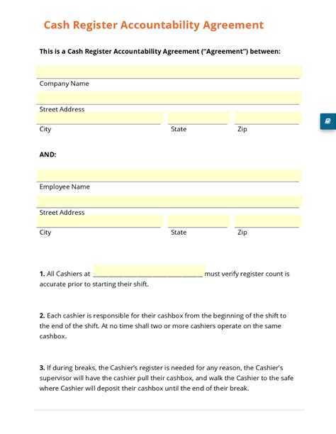 Accountability Agreement Template