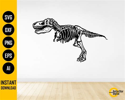 T-rex Skeleton SVG Dinosaur Fossil SVG Dino Decal Shirt - Etsy