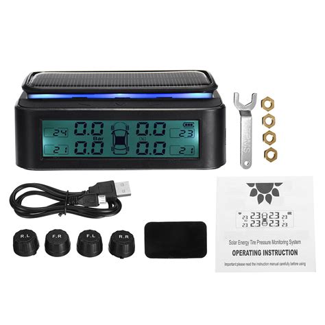 Usb Charging Wireless Solar Tpms Car Tire Tyre Pressure Monitor System