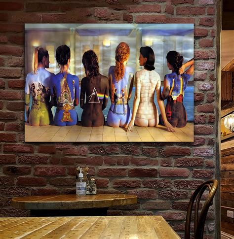 Pink Floyd Back Catalogue Naked Women Sitting Edge Of The Pool Canvas Wall Art Etsy