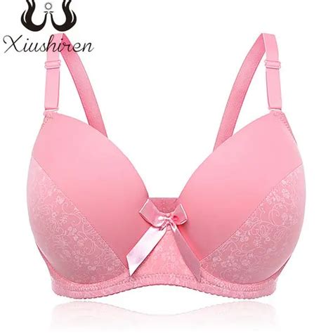 Xiushiren Women Push Up Minimizer Retro Lace Bra Large Size 40 50 D Dd