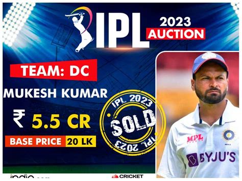 IPL Auction 2023: Delhi CapitaIs Buy Indian Uncapped Pacer Mukesh Kumar ...