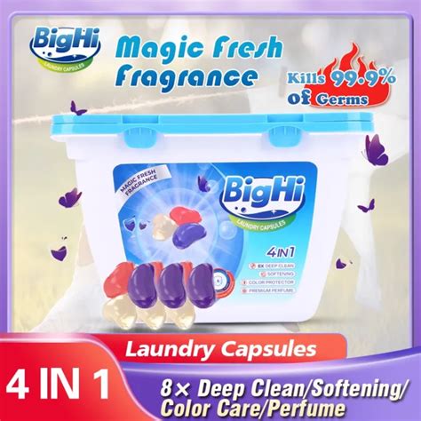 Laundry Pods Detergent Bighi Laundry Detergent Liquid Capsules Soap Washing Machine Beads