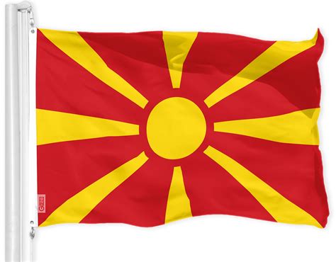 G128 Macedonia Macedonian Flag 3x5 Ft Liteweave Pro Series Printed