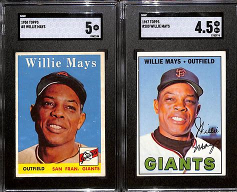 Lot Detail Lot Of Graded Sgc Topps Willie Mays Baseball Cards Inc