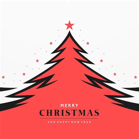 Premium Vector Christmas Tree Card In Minimal Style For Christmas Day