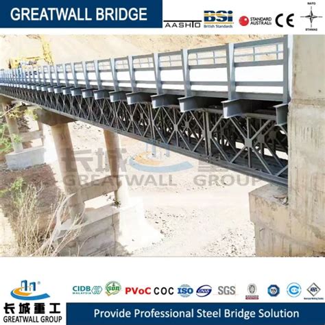 Metal River Bridge Portable Steel Structure Truss Prefab Bailey Bridge