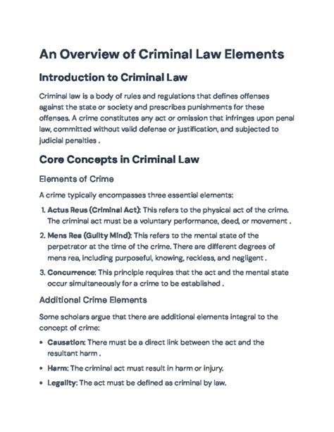 overview  criminal law elements  code  key principles