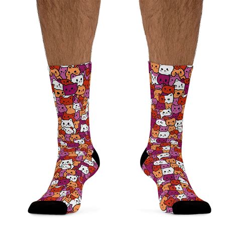 Lesbian Pride Cute Cats Kawaii LGBT Pride Kitties DTG Socks Etsy