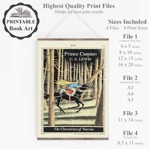 Printable 'prince Caspian' Book Cover Print on Old Page, Childrens Gift ...