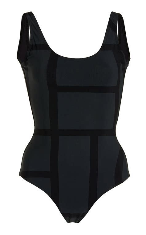 TotÊme Monogram One Piece Swimsuit Xs Black Editorialist