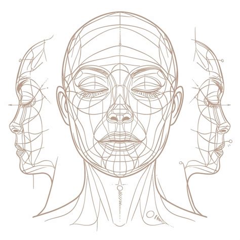 Premium Vector | A drawing of a human face with a line through the middle