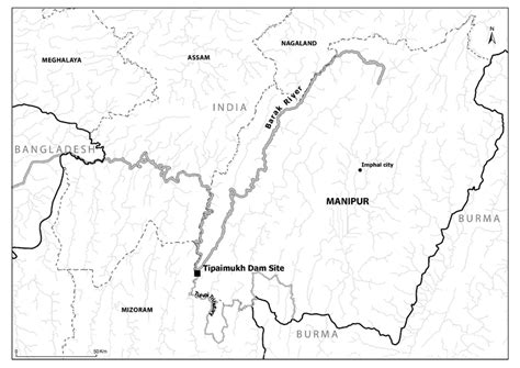 Tipaimukh Dam site and the surrounding region. | Download Scientific ...