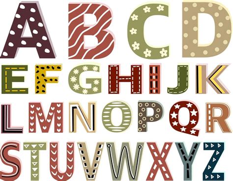 Cute fonts English alphabet decorated with dots , geometry, lines and ...