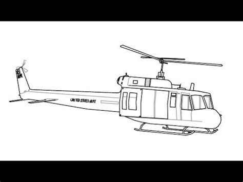 Huey helicopter drawing - naachef