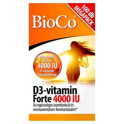 Bioco D3 vitamin Forte 4000 IU étrendkiegészítő 100 db