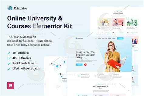 Educator Online University Courses Elementor Template Kit