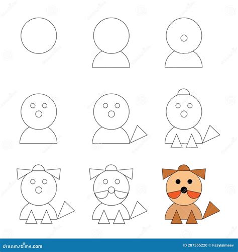 Worksheet Easy Guide To Drawing Cartoon Animal. Simple Step-by-step