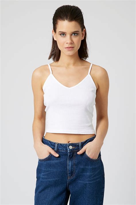 Ribbed Crop Cami Topshop