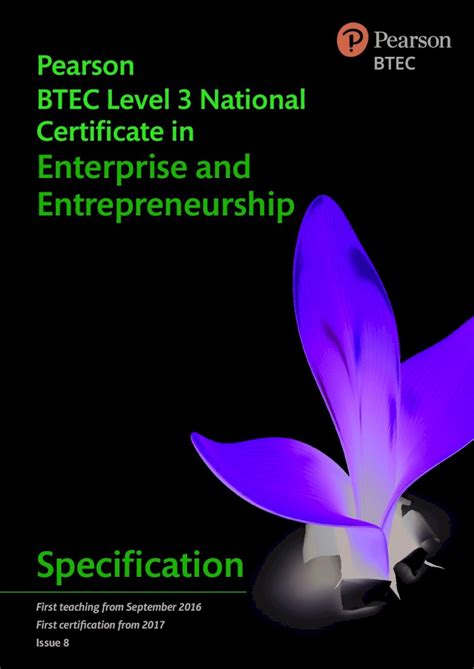 Pdf Pearson Btec Level 3 National Certificate In Enterprise · Pearson Btec Level 3