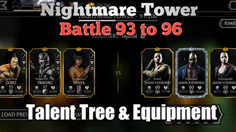 Mk Mobile Nightmare Tower Battle To With Gold Team Talent Tree