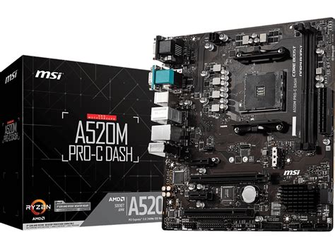 MSI A520M PRO-C DASH Mainboard Schwarz ATX Mainboards | MediaMarkt