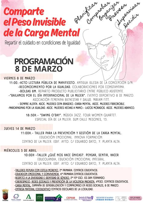 PROGRAMA DE ACTOS 8 MARZO DÍA DE LA MUJER EN CONSTANTINA COMPARTE EL