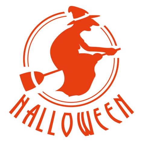 Diseño Png Y Svg De Etiqueta De Halloween De Escoba De Bruja Para Camisetas