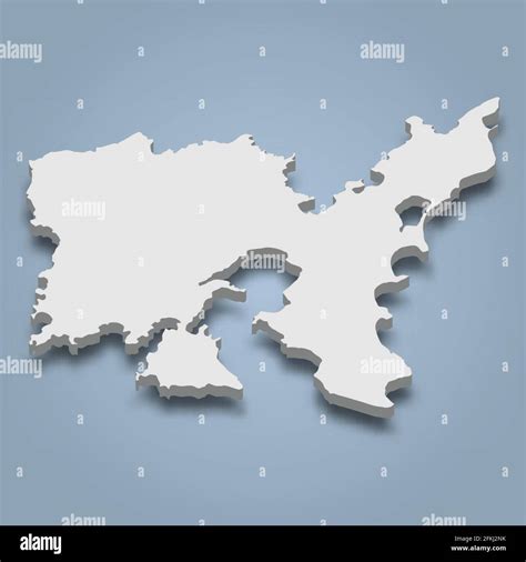 D Isometric Map Of Lemnos Is An Island In Greece Isolated Vector