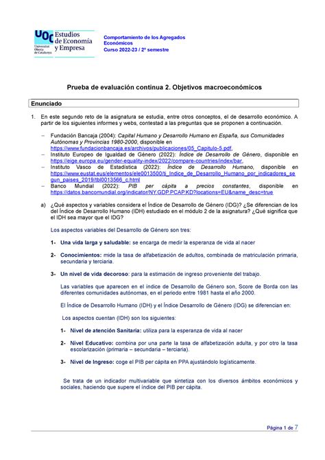 CAE PEC2 022 2 Prueba de evaluación continuada 2 Comportamiento de