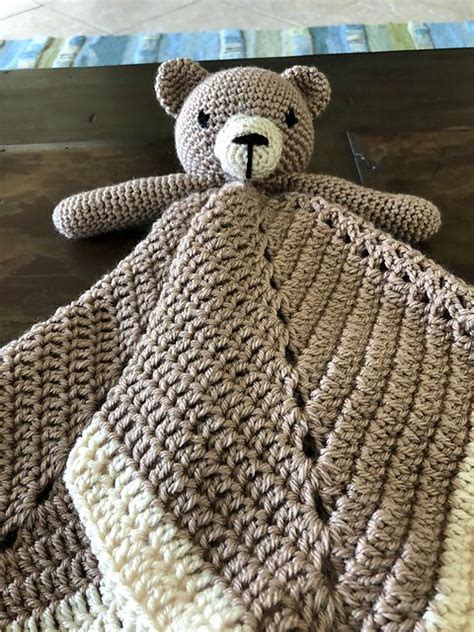 Lovey Blanket Bear Security Blanket Teddy Pattern By Tatie Crochet