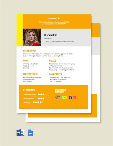 Marketing User Persona Template in Word, Google Docs - Download | Template.net