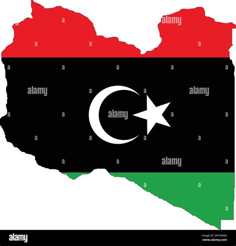 Libya Flag in Map, Libya Map with Flag, Country Map, Libya Map with ...