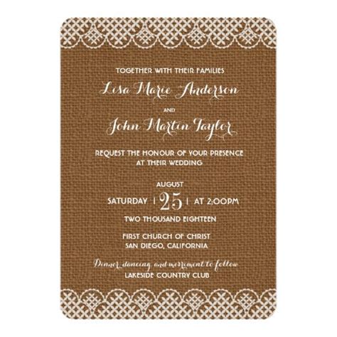 Burlap Lace Wedding Invitations Burlap Lace Wedding Invitations