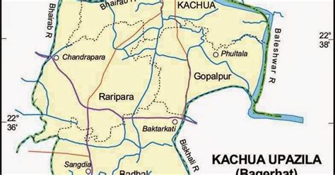 Kachua Upazila Map, Bagerhat District, Bangladesh