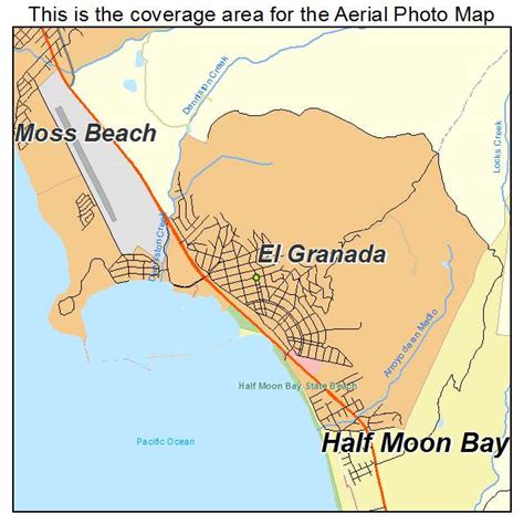 Aerial Photography Map of El Granada, CA California