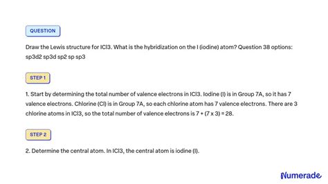 Solved Draw The Lewis Structure For Icl What Is The Hybridization On