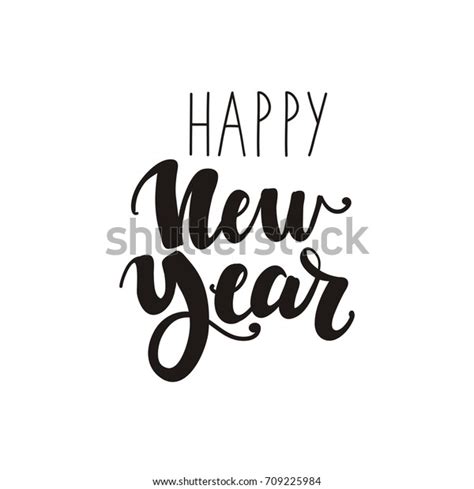 Happy New Year Lettering Design Stock Vector (Royalty Free) 709225984