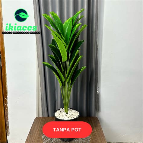 Jual Pohon Pisang Jumbo Plastik Daun Pisang Artifisial Bunga Plastik