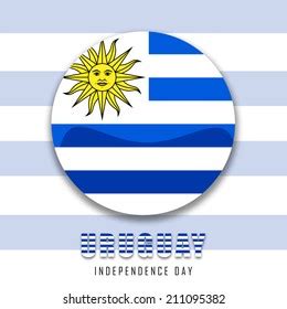 Illustration Uruguay Flag Circle Independence Day Stock Vector Royalty