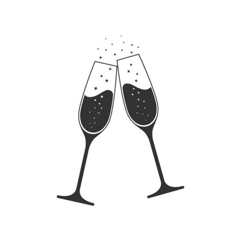 Champagne Glasses Clink Illustrations Royalty Free Vector Graphics