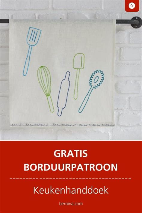 Gratis Borduurmotieven Keuken Geborduurde Keukenhanddoek Voor Een