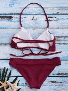 15 OFF 2020 Strappy Bikini Set In RED ZAFUL