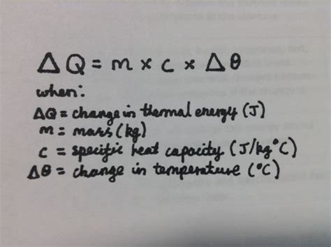 Physics Specific Heat Capacity Flashcards Quizlet